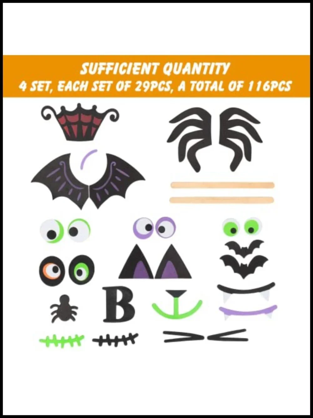 Foam Halloween Pumpkin Decorating Kit with Stickers - DIY Craft for Kids and
